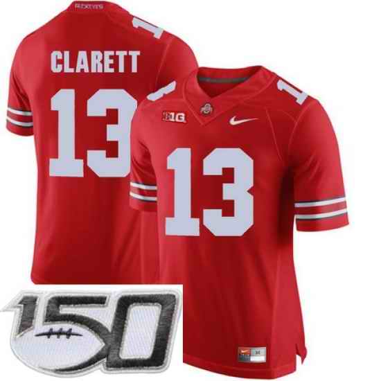 Ohio State Buckeyes 13 Maurice Clarett Red College Football Stitched 150th Anniversary Patch Jersey